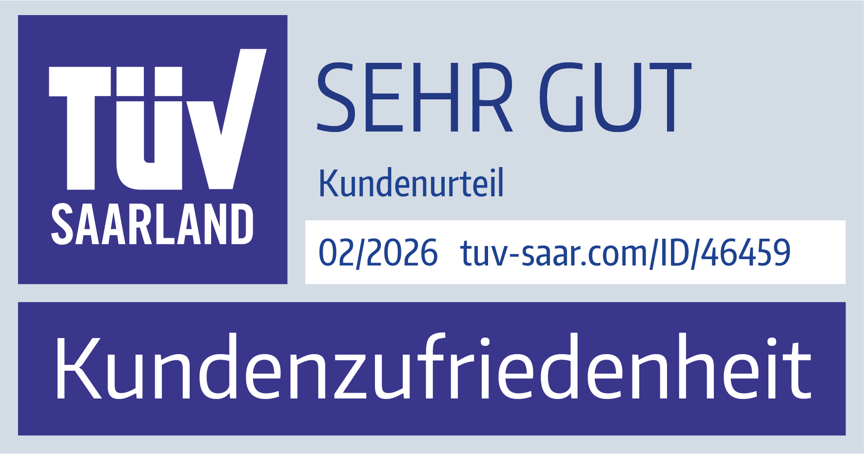 T&Uuml;V Saarland Kundenurteil sehr gut f&uuml;r verticus