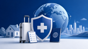 Illustration zum Beitrag: Krankenversicherung bei Auswanderung: Was Versicherte vor dem Umzug ins Ausland prüfen sollten